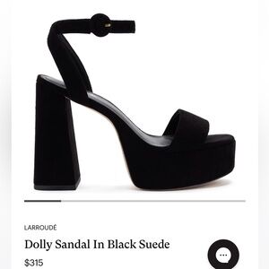 Larroude dolly sandal / heel in black suede